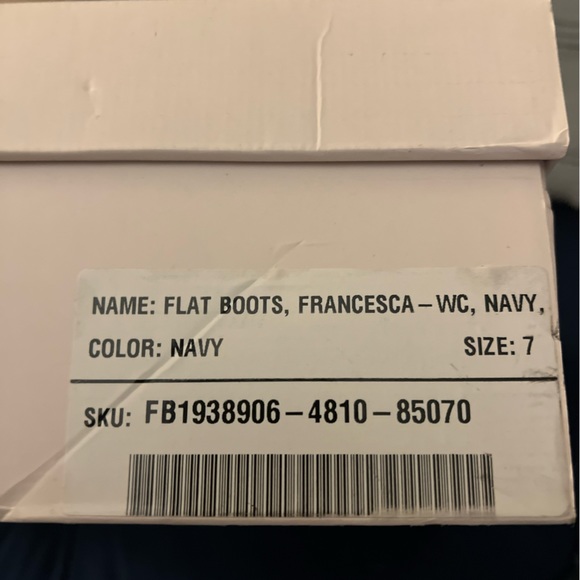 Navy Over-the-Knee Flat boots - Picture 2 of 4